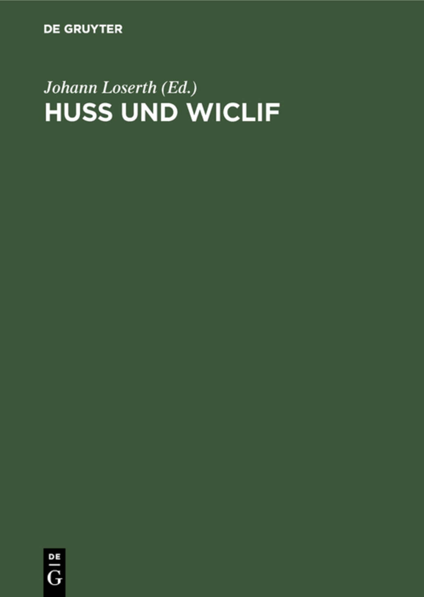Cover image for Huss und Wiclif ISBN 9783486750188